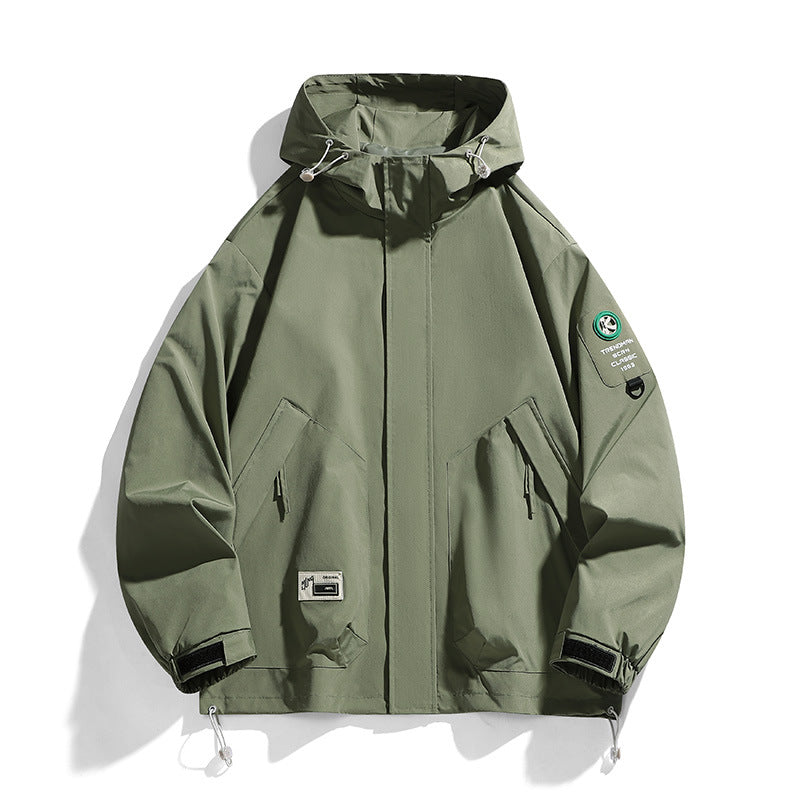 Herren Oversize-Utility-Kapuzenjacke mit verstellbarem Saum, verdecktem Reißverschluss und Multifunktions-Taschen Nord Taschen