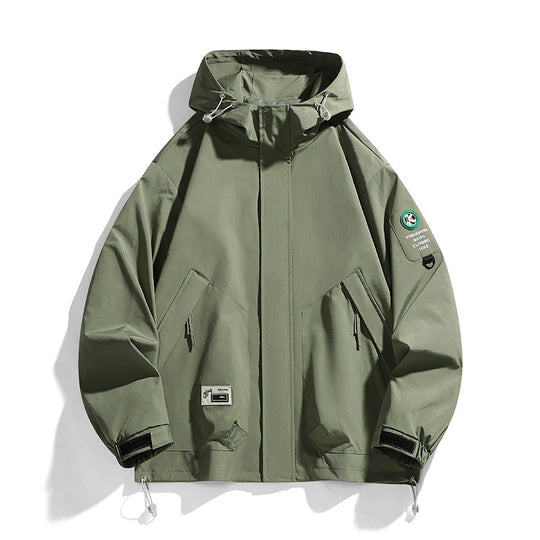 Herren Oversize-Utility-Kapuzenjacke mit verstellbarem Saum, verdecktem Reißverschluss und Multifunktions-Taschen Nord Taschen