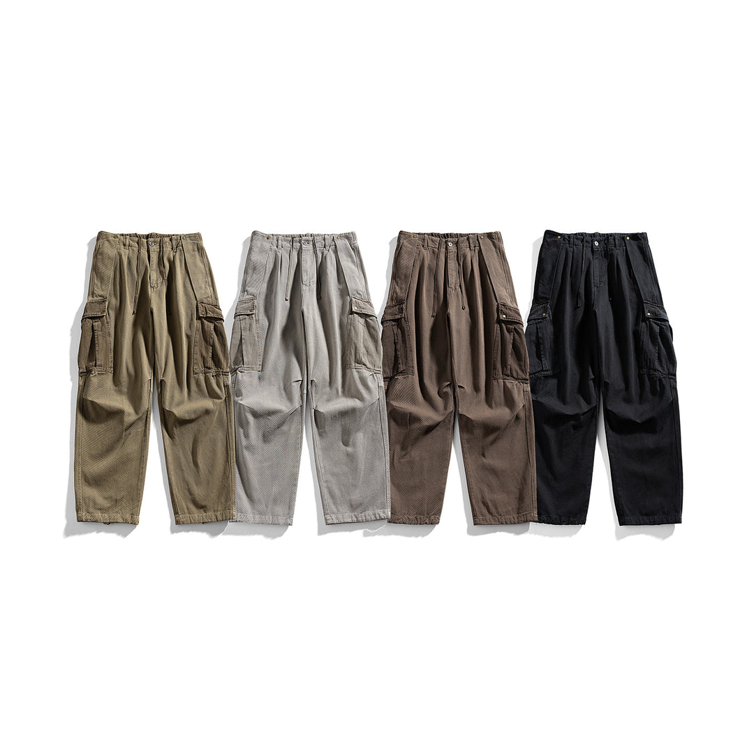Herren Cargo-Hose mit Kordelbund, weitem Schnitt und Mehrfachtaschen Nord Taschen