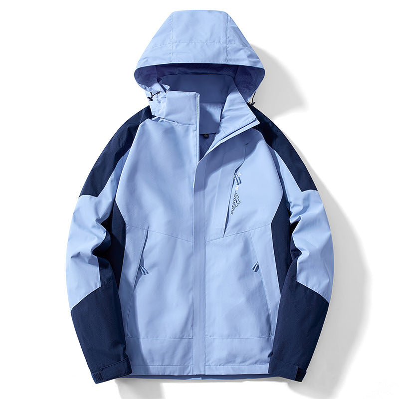 Herren Colorblock Softshell-Trekkerjacke mit Kapuze, verdeckten Reißverschlüssen und seitlichen Eingrifftaschen Nord Taschen