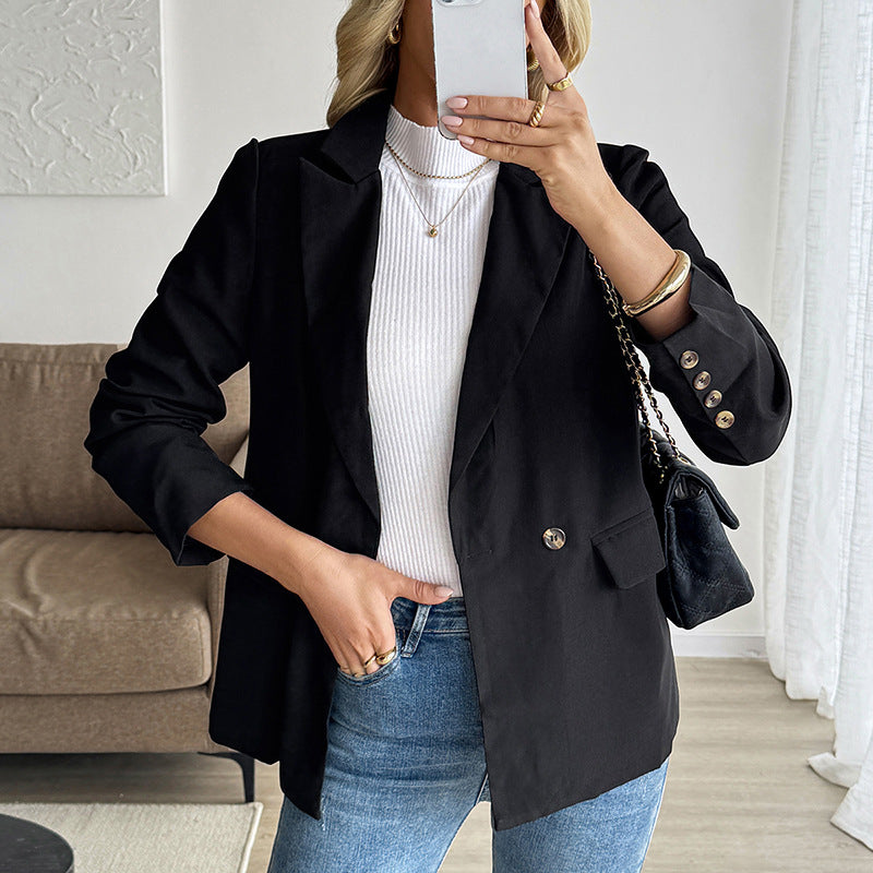 Damen Eleganter Blazer mit Knopfdetails und ausgefallenem Schnitt Nord Taschen