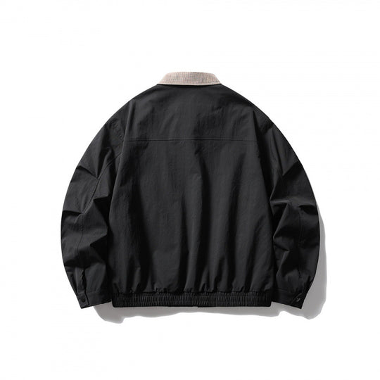 Herren Leichte Harringtonjacke mit Cordkragen und elastischem Saum Nord Taschen