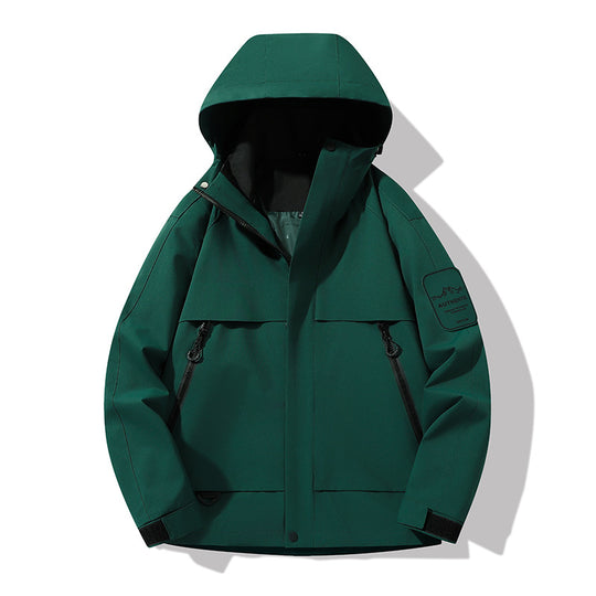 Herren multifunktionale Wasserfeste Softshell-Regenjacke mit abnehmbarer Fleece-Innenjacke Nord Taschen