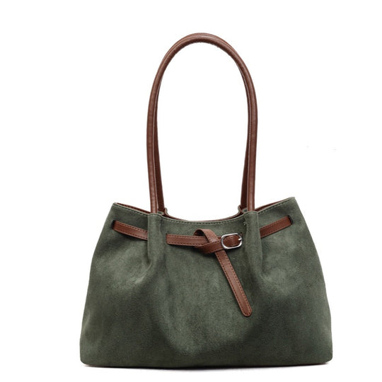 Damen Hobo-Tasche aus hochwertigem Wildlederimitat mit elegantem Akzent Nord Taschen
