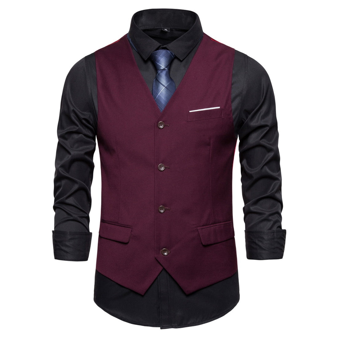 Herren Anzugweste in tailliertem Slim-Fit mit V‑Ausschnitt und Pattentaschen Nord Taschen