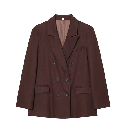 Damen Doppelreiher-Blazer und High-Waist-Hose im Tailored-Set Nord Taschen