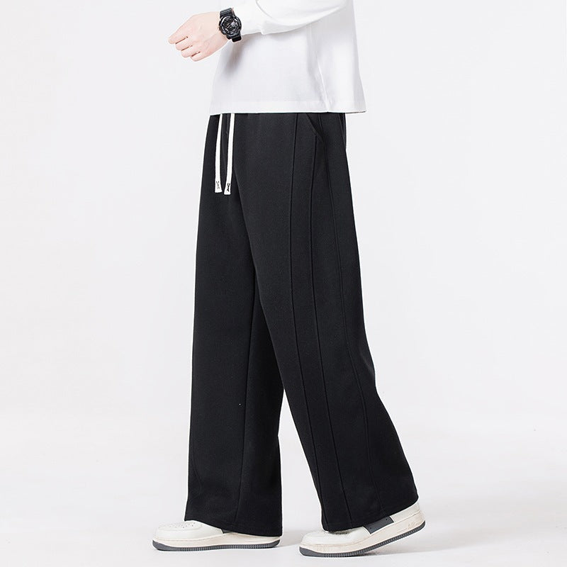 Herren Freizeit-Jogginghose im Oversize-Schnitt mit elastischem Kordelbund & markanter Seitennaht Nord Taschen