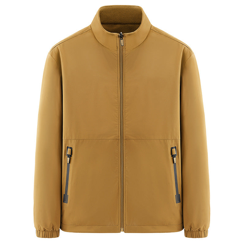 Herren Minimalistische technische Allwetter-Softshelljacke mit Stehkragen und wasserabweisenden Reißverschlüssen Nord Taschen