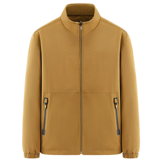 Herren Minimalistische technische Allwetter-Softshelljacke mit Stehkragen und wasserabweisenden Reißverschlüssen Nord Taschen