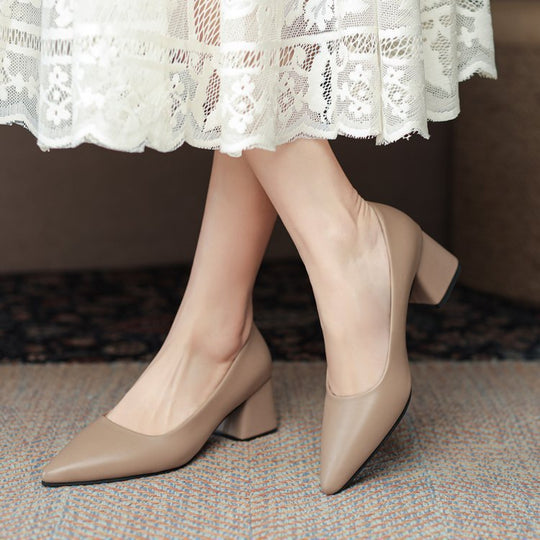 Damen elegante Pumps mit blockiertem Absatz