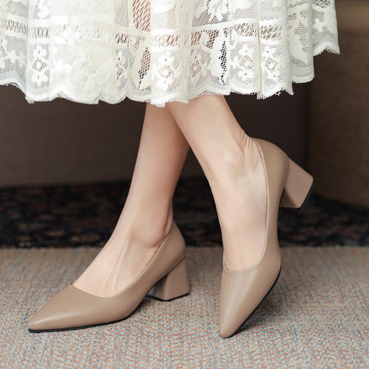 Damen elegante Pumps mit blockiertem Absatz