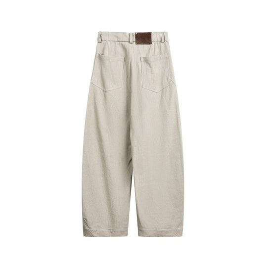 Unisex Weite Cropped-Cargohose mit hoher Taille und Utility-Taschen Nord Taschen
