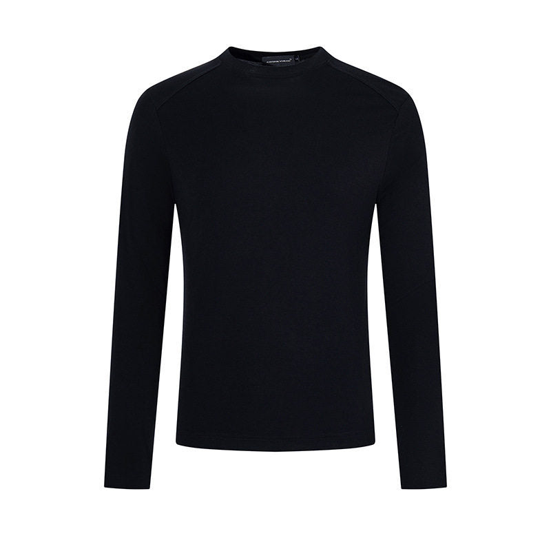 Herren Feinstrick-Pullover mit Rundhalsausschnitt aus Merinowolle Nord Taschen