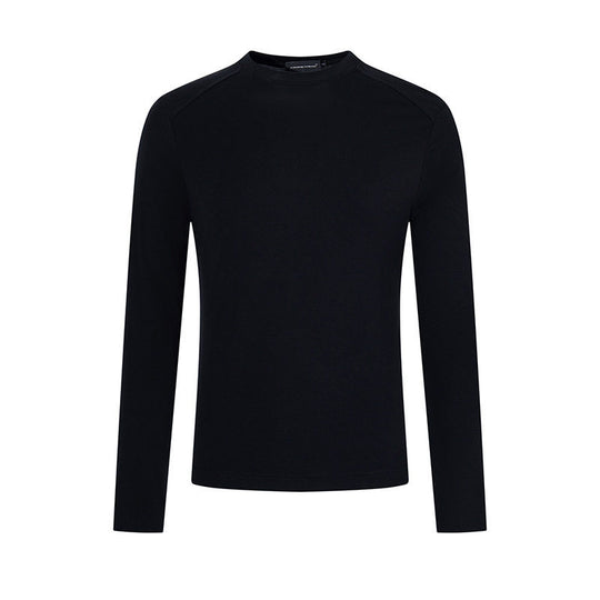 Herren Feinstrick-Pullover mit Rundhalsausschnitt aus Merinowolle Nord Taschen