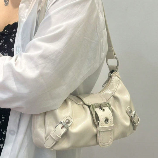 Damen elegante Umhängetasche mit stilvollem Faltendesign und practical Schulterriemen Nord Taschen
