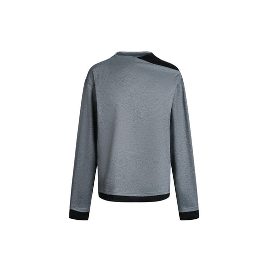 Damen Langarmshirt mit asymmetrischem Schulter-Cutout und kontrastierenden Bündchen Nord Taschen