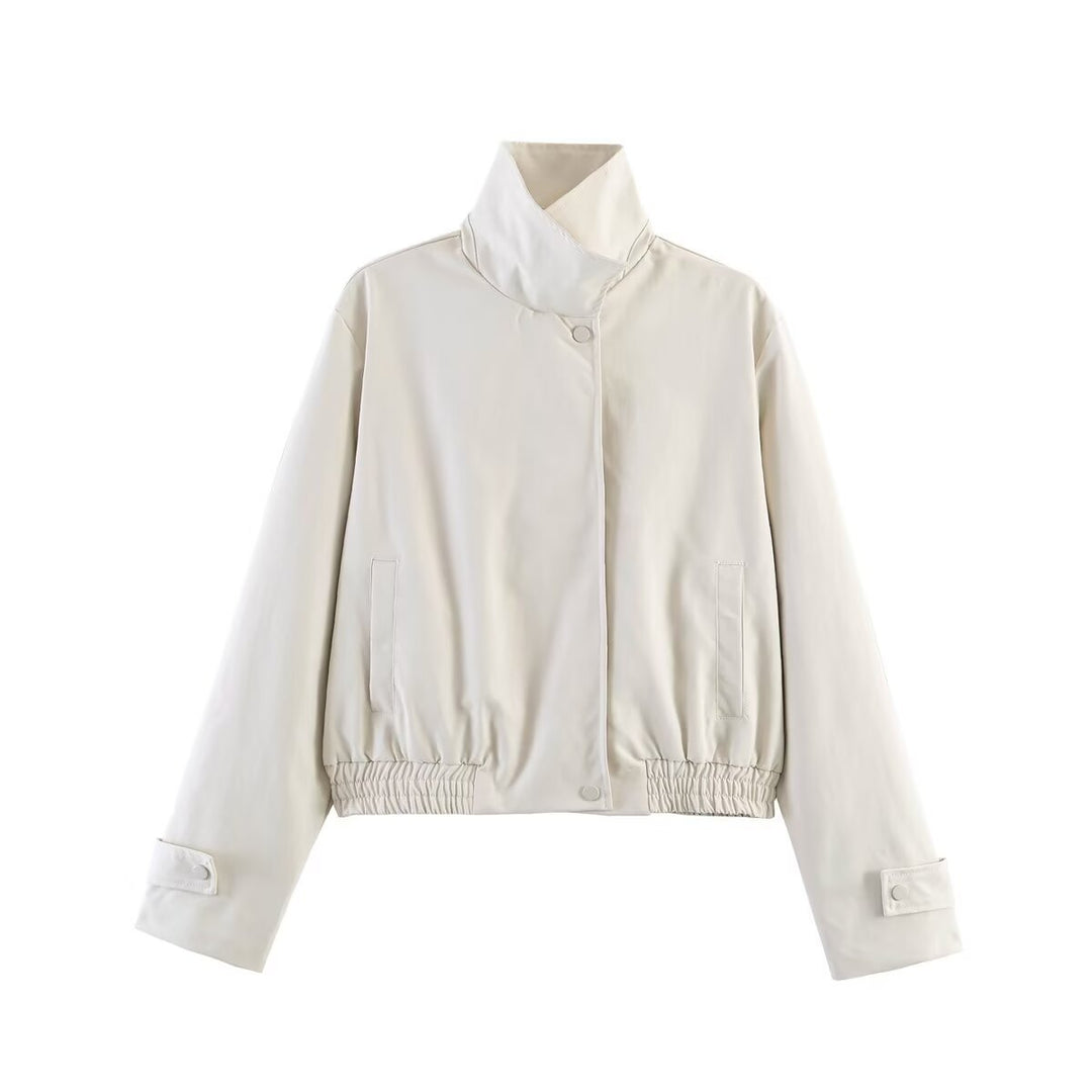 Damen Kurze wasserabweisende Blousonjacke mit hohem Stehkragen und Taillenbündchen Nord Taschen