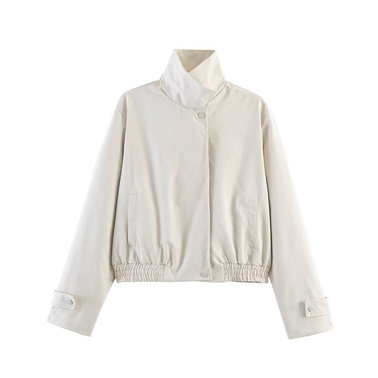 Damen Kurze wasserabweisende Blousonjacke mit hohem Stehkragen und Taillenbündchen Nord Taschen
