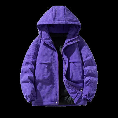 Herren Gepolsterter Ripstop-Parka mit Kapuze Oversize-Schnitt und integrierter Umhängetasche Nord Taschen