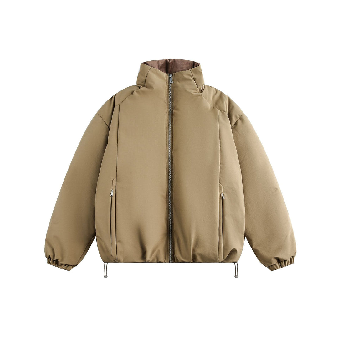 Herren Kurzparka mit hohem Stehkragen, wattierter Thermoisolierung und Kordelzug Nord Taschen
