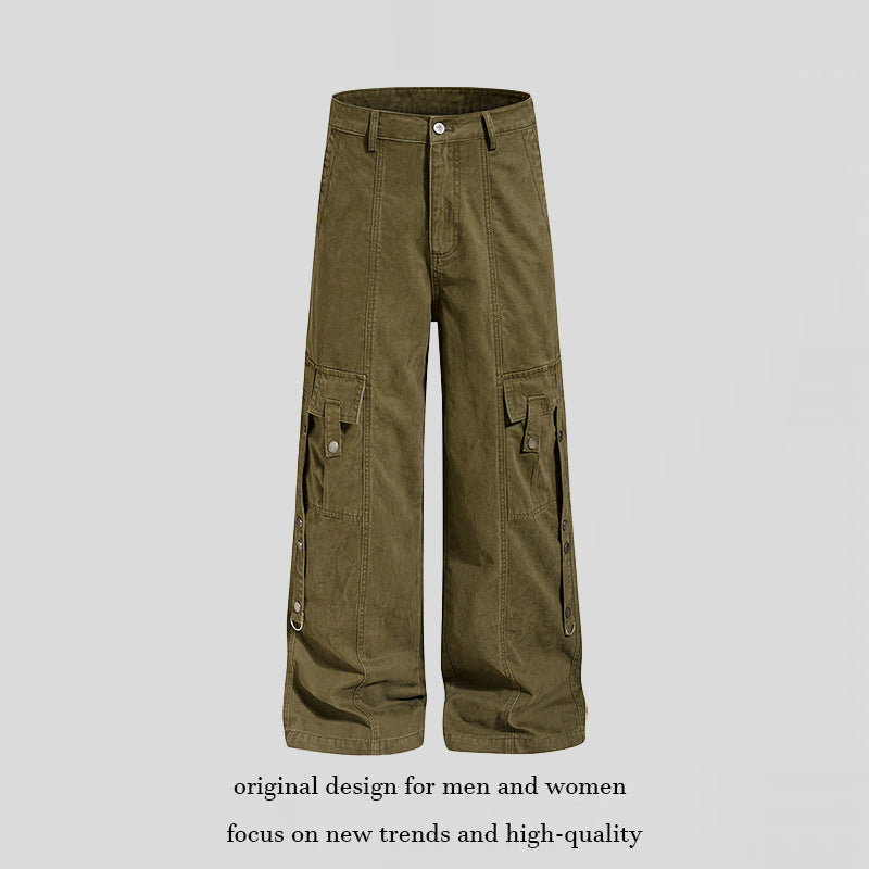Damen Weite Cargo-Culottehose mit Multi-Taschen und Druckknopf-Seitenverstellung Nord Taschen
