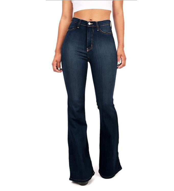 Damen Jeans mit hohem Bund und leichtem Schlag Nord Taschen