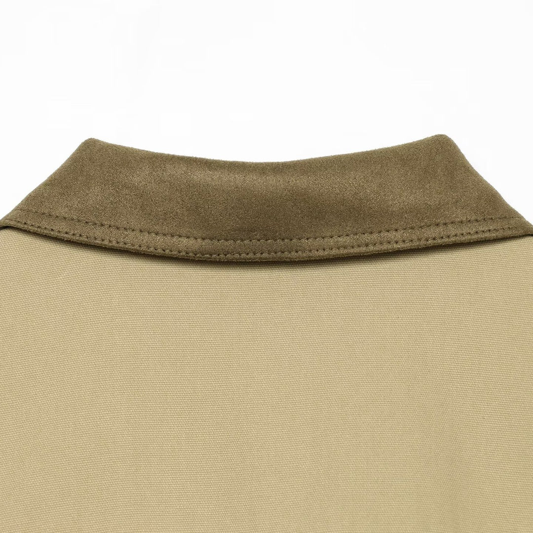 Damen Boxy Field‑Blouson mit Velourskragen und elastischem Saum Nord Taschen