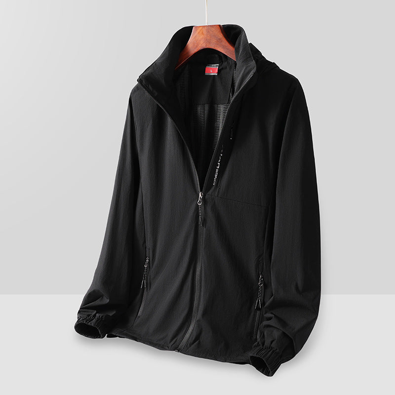 Herren Leichte atmungsaktive Kapuzen-Windjacke mit Mesh-Futter, Reißverschlusstaschen und elastischen Bündchen Nord Taschen