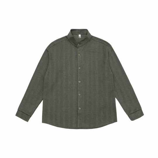 Herren Hemdjacke mit Stehkragen und Fischgrätstruktur Nord Taschen