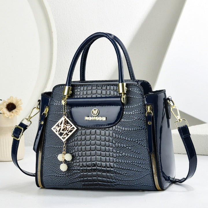 Damen elegante Handtasche im strukturierten Krokodil-Leder-Look Nord Taschen