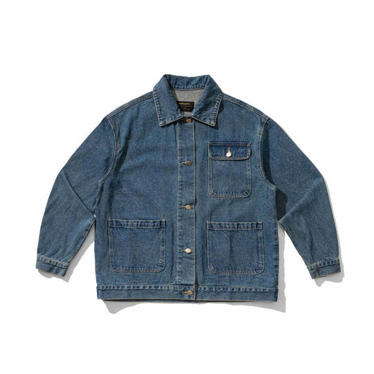 Unisex Robustess Denim‑Workwear‑Blouson mit Hemdkragen und großen Pattentaschen Nord Taschen