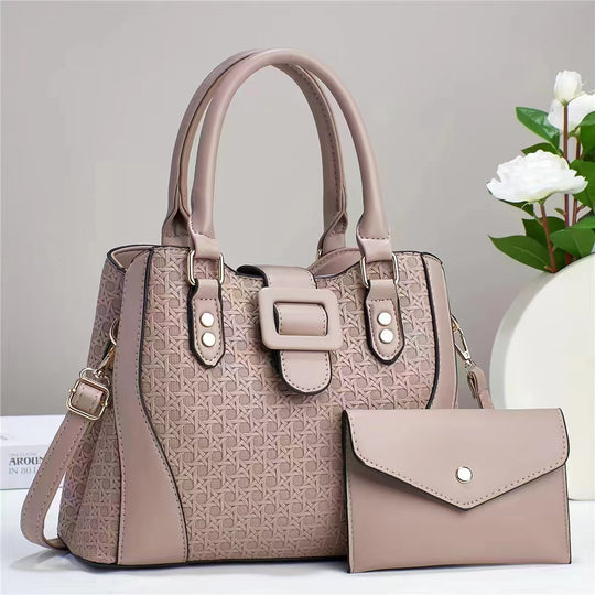 Damen modische Handtasche mit anspruchsvollem Reliefdesign und abnehmbarer Clutch Nord Taschen