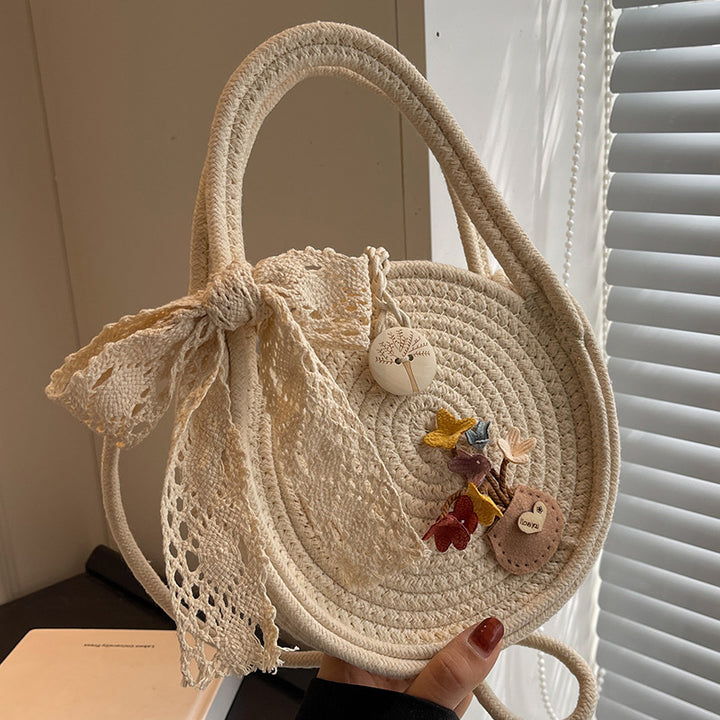 Damen Welleneffekt Slingtasche mit dekorativen Blumenapplikationen Nord Taschen