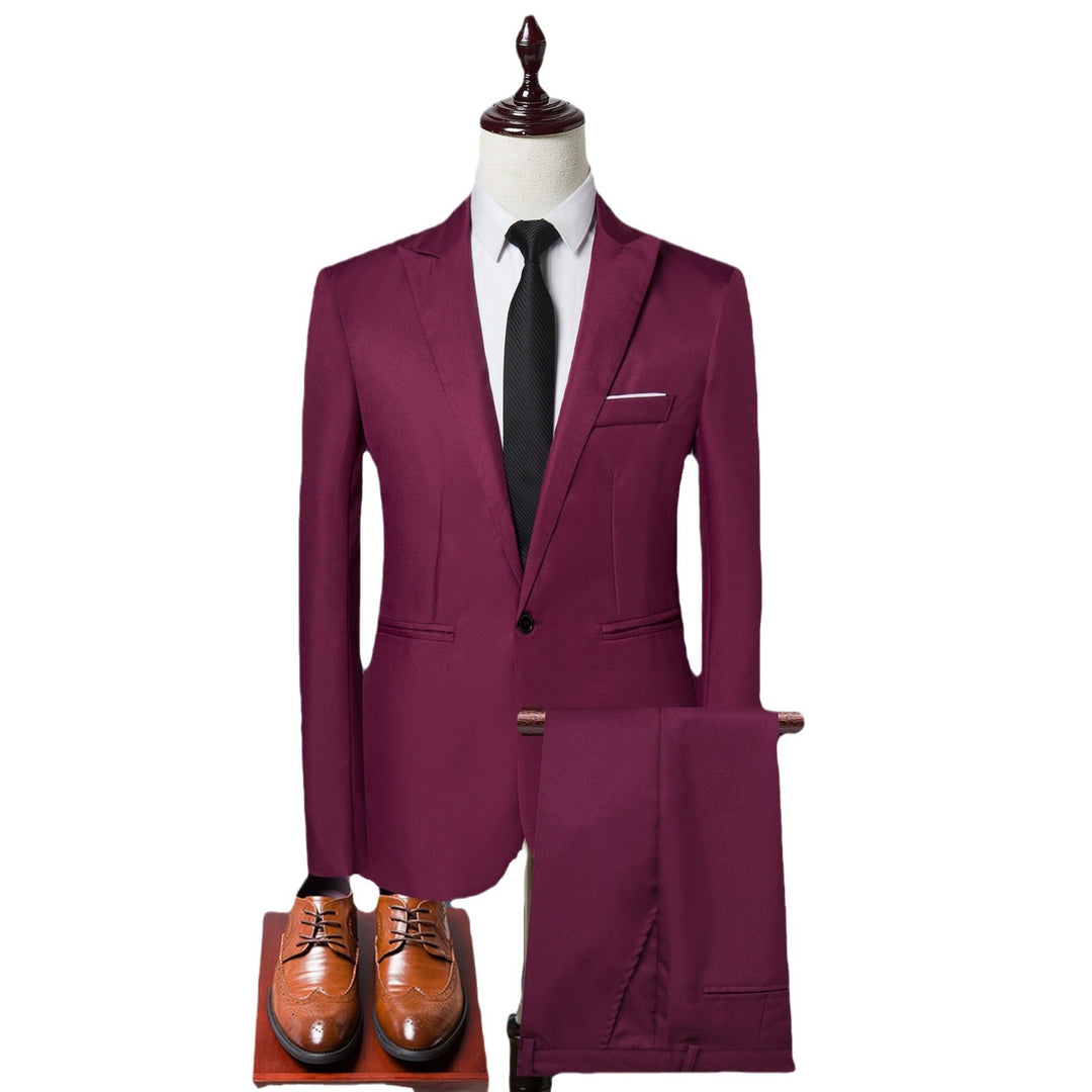 Herren schlanker Businessanzug im Zweiteiler mit Einreihigem Sakko und eleganter Anzughose Nord Taschen