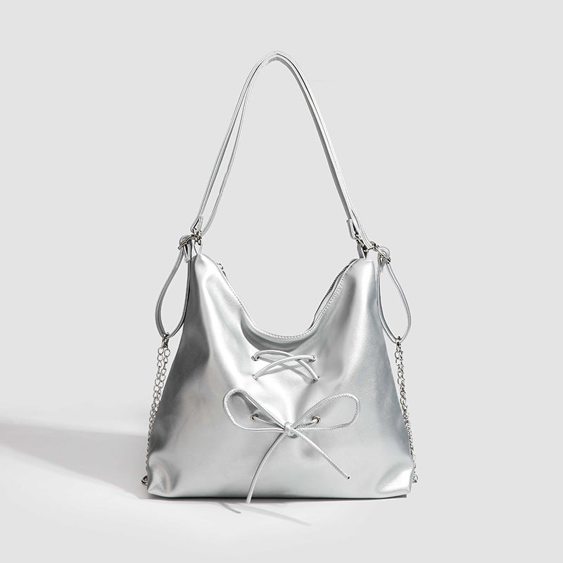 Damen Hobo-Tasche mit verspieltem Kordelzug und metallischen Akzenten Nord Taschen