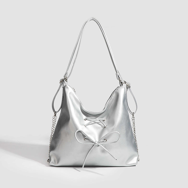 Damen Hobo-Tasche mit verspieltem Kordelzug und metallischen Akzenten Nord Taschen