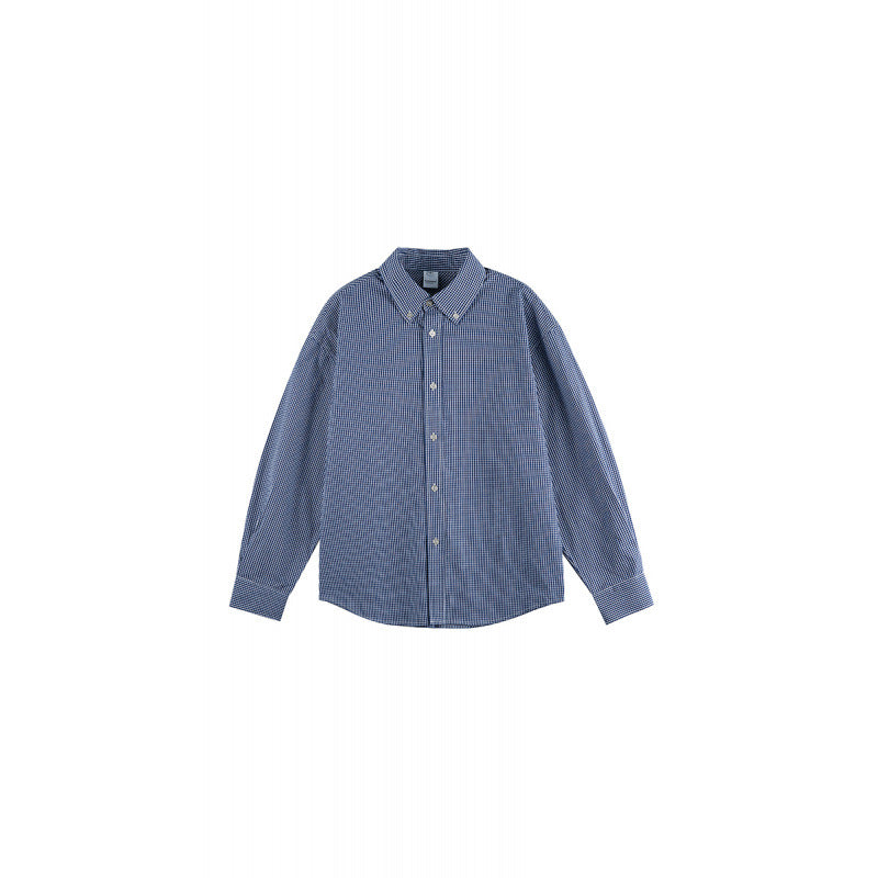 Herren Karo-Oversize-Hemd mit Button-Down-Kragen und gerundetem Saum Nord Taschen
