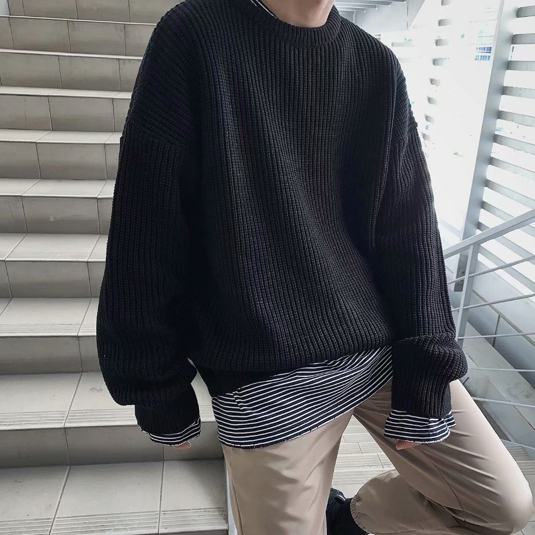 Damen Bequemer Oversized Strickpullover Nord Taschen