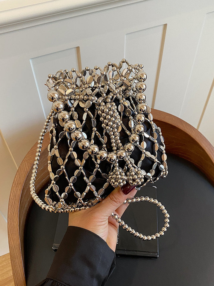 Damen Beuteltasche mit glamourösen Perlenakzenten Nord Taschen