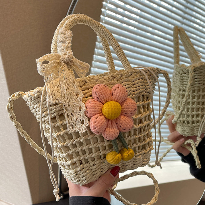 Damen Hobo-Tasche mit floralem Häkelmuster und dekorativen Details Nord Taschen