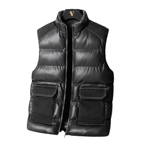 Herren Wattierte Steppweste mit Cargo‑Taschen und hohem Stehkragen Nord Taschen