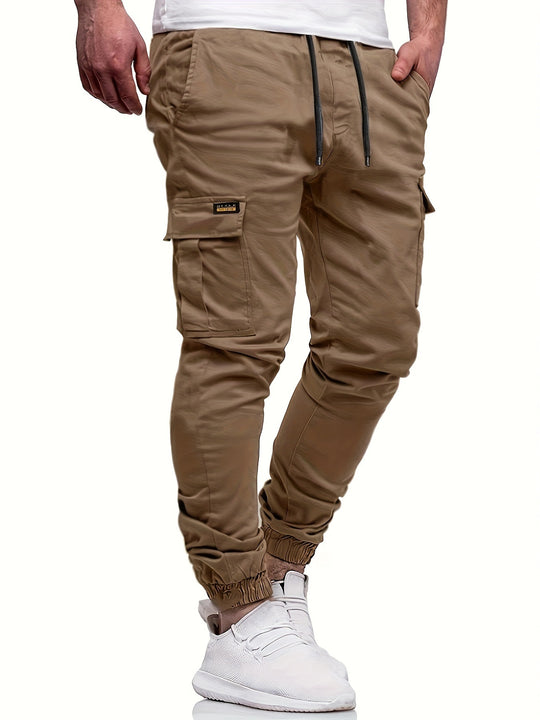 Herren Tapered Cargojogginghose mit Tunnelzug, Knöchelabschluss & Mehrfachtaschen Nord Taschen
