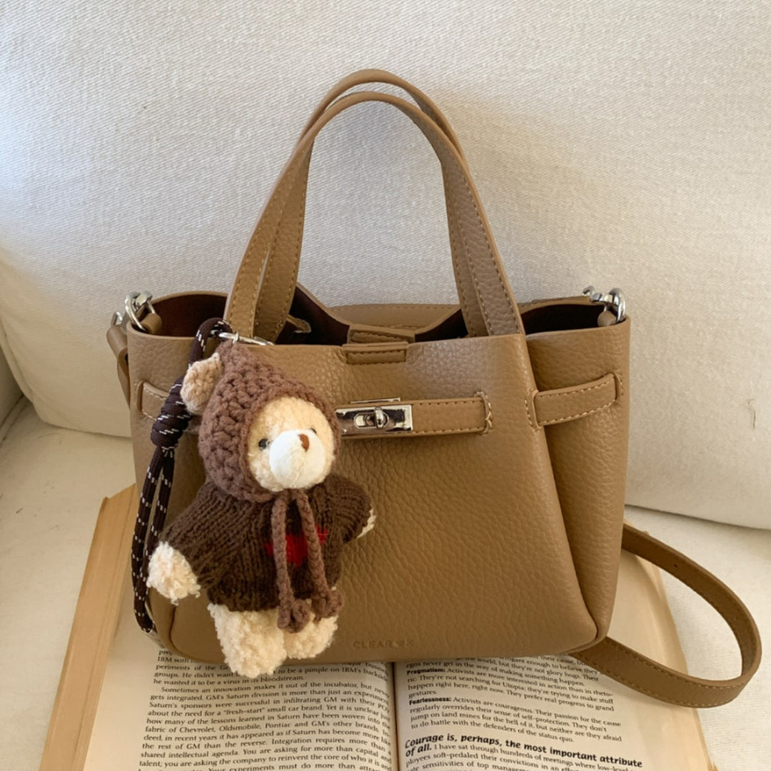 Damen Mini Handtasche mit niedlichem Plüsch-Anhänger Nord Taschen