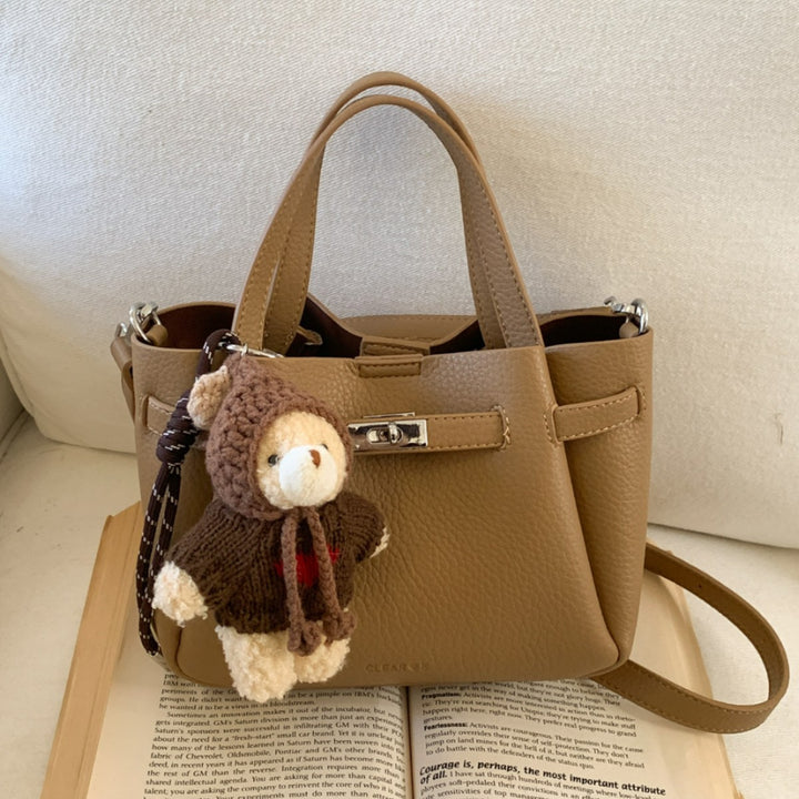 Damen Mini Handtasche mit niedlichem Plüsch-Anhänger Nord Taschen