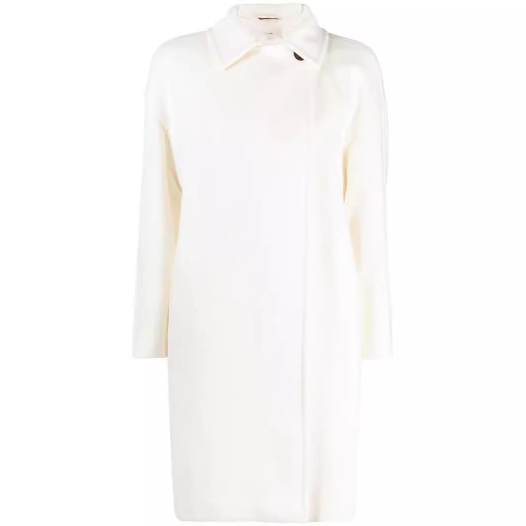 Damen Oversize Wollmix‑Mantel mit überschnittener Schulter und minimalistischer Knopfleiste Nord Taschen