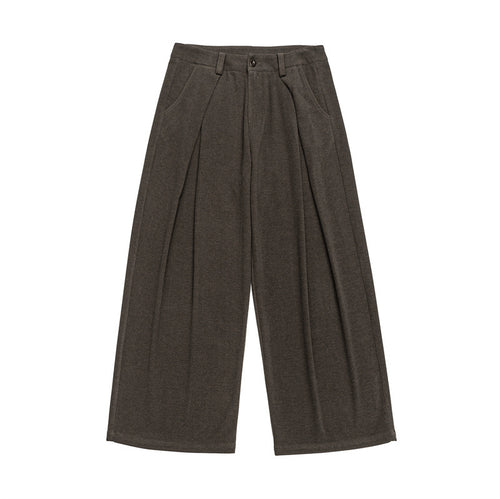 Damen Weite Culotte-Hose mit Bundfalten und hoher Taille Nord Taschen