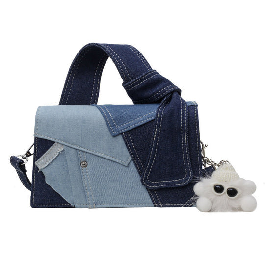Damen Umhängetasche im Jeans-Design mit charakteristischem Knotenakzent Nord Taschen