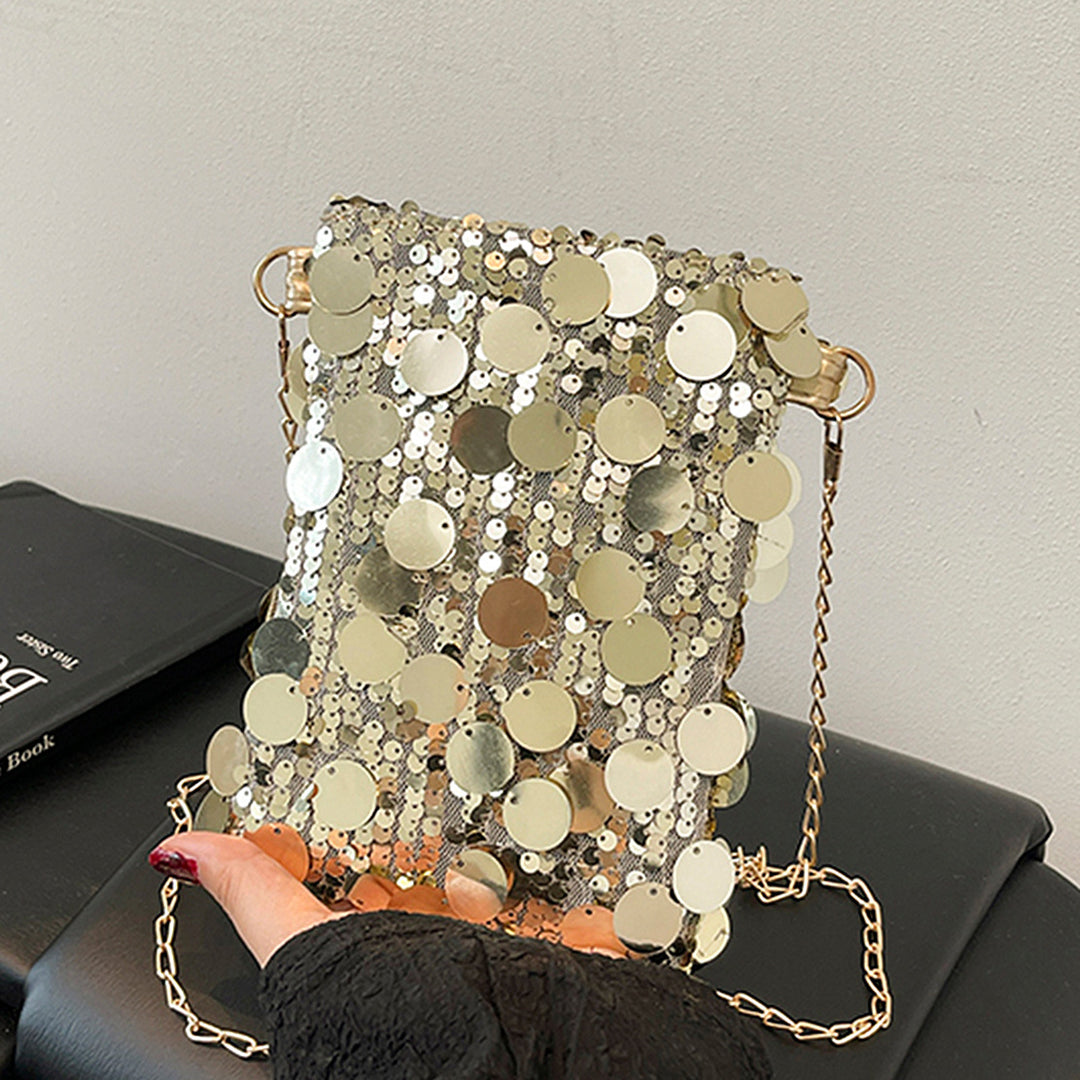 Damen glamouröse Clutch mit funkelnden Pailletten Nord Taschen