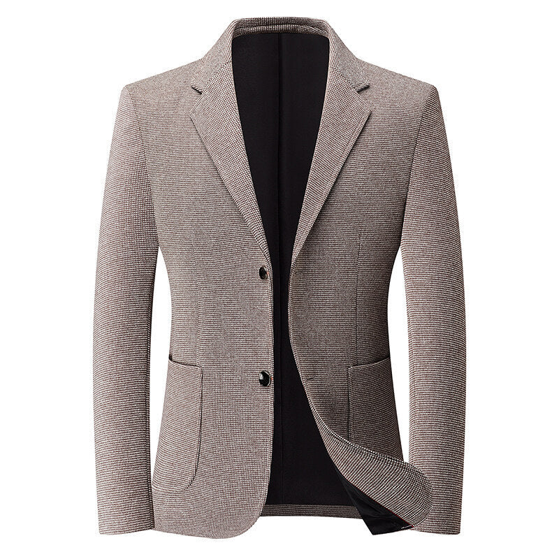Herren Tailliertes Strickblazer aus Wollmix mit feiner Noppenstruktur und aufgesetzten Taschen Nord Taschen