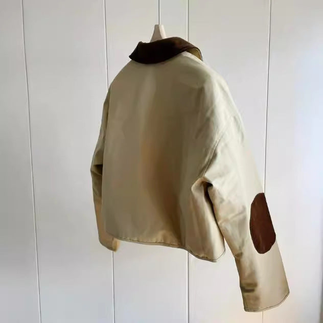 Damen Stylische Übergangsjacke mit kontrastierenden Ellbogenpatches Nord Taschen